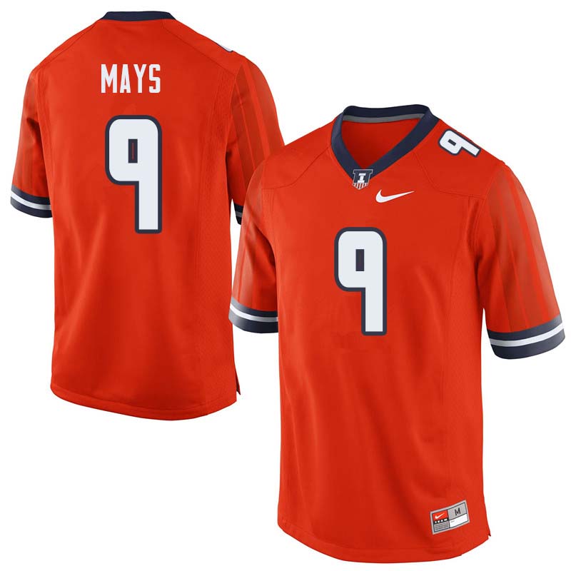 Men #9 Sam Mays Illinois Fighting Illini College Football Jerseys Sale-Orange